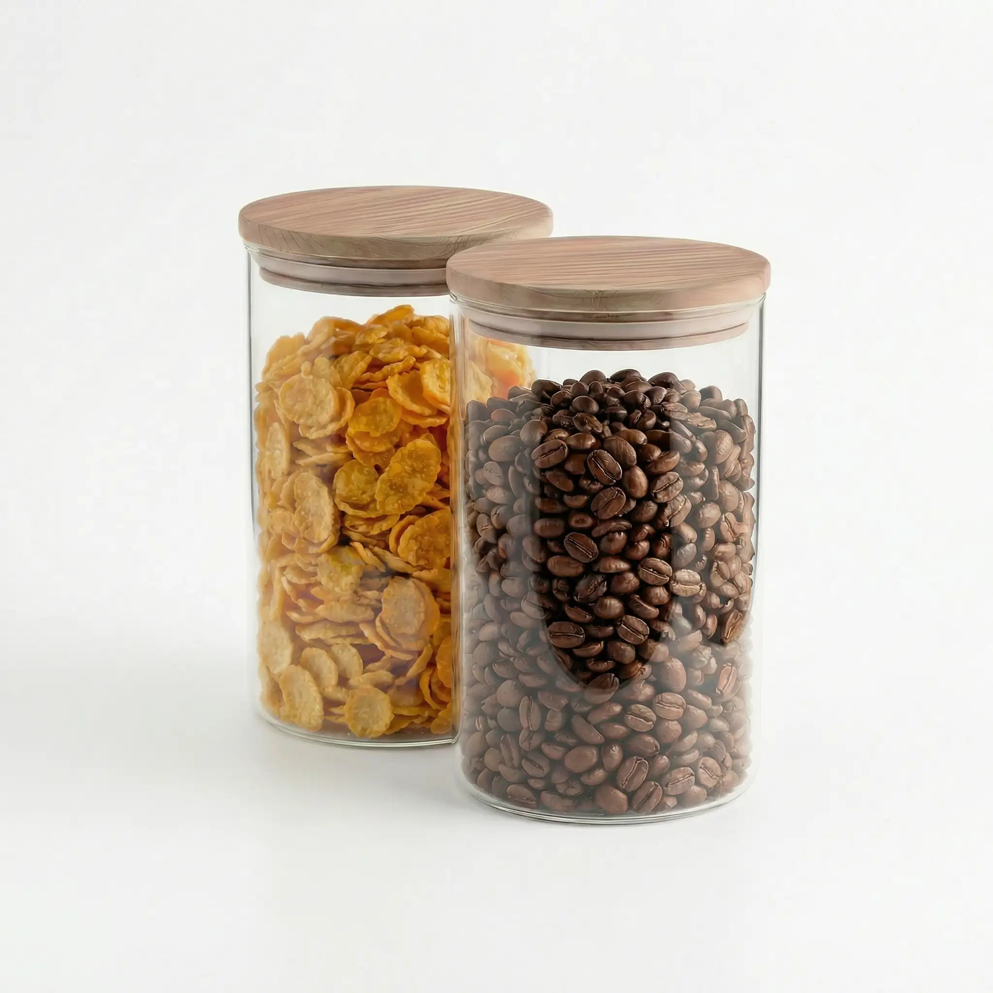 Vorratsglas-Set mit Holzdeckel | 530ml | 880ml | 1210ml simpleas 880 ml