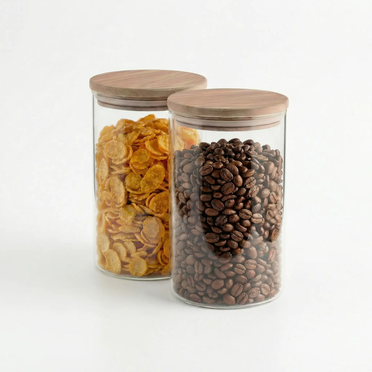 Vorratsglas-Set mit Holzdeckel | 530ml | 880ml | 1210ml simpleas 880 ml
