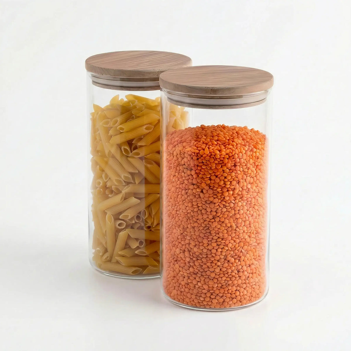 Vorratsglas-Set mit Holzdeckel | 530ml | 880ml | 1210ml simpleas 1210 ml